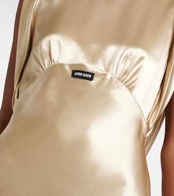 Bow-detail satin gown | Miu Miu