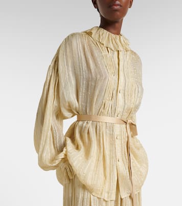 Pleated silk-blend blouse | Xu Zhi