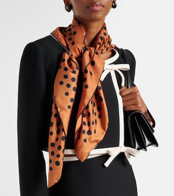 Polka-dot silk twill scarf | Valentino