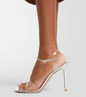 95皮革边饰PVC材质露跟凉鞋 | Gianvito Rossi