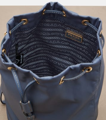 Re-Nylon leather-trimmed pouch | Prada