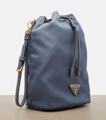 Re-Nylon leather-trimmed pouch | Prada