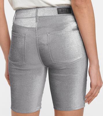 Toure metallic stretch-denim shorts | Rta