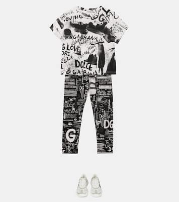 Printed stretch-cotton pants | Dolce&Gabbana Kids