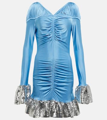 Embellished ruched lamé minidress | Rabanne