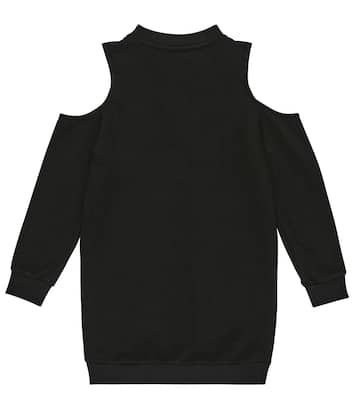 Logo cotton sweatshirt dress | Balmain Kids