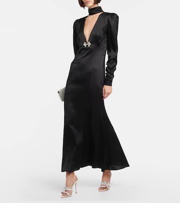 Butterfly crystal-embellished leather mules | Alessandra Rich