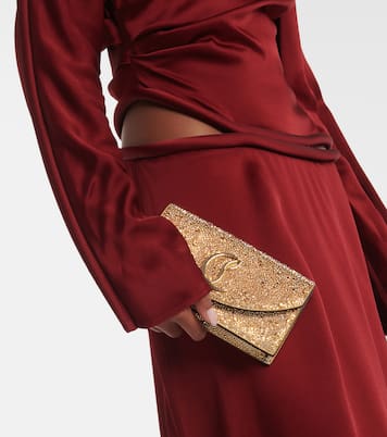 Cutch Loubi54 in pelle con cristalli | Christian Louboutin