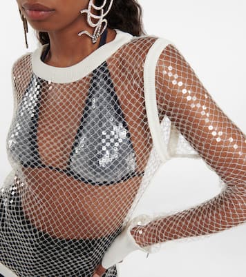 Sequined net top | Jean Paul Gaultier