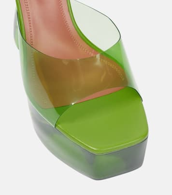 Dalida Glass PVC platform mules | Amina Muaddi