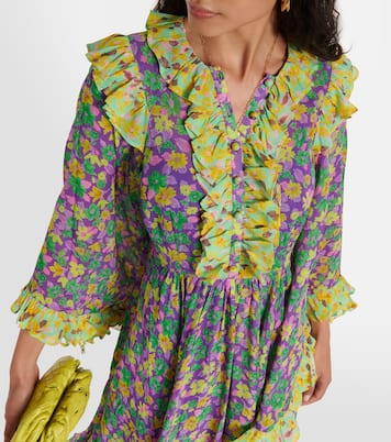 Vestido largo Dylan de crepé floral | Alémais
