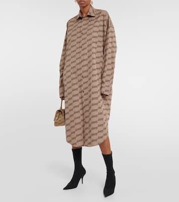 Abito midi Cocoon in cotone | Balenciaga