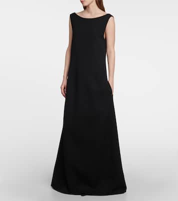 Rhea open-back wool-blend gown | The Row