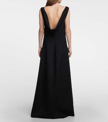 Rhea open-back wool-blend gown | The Row