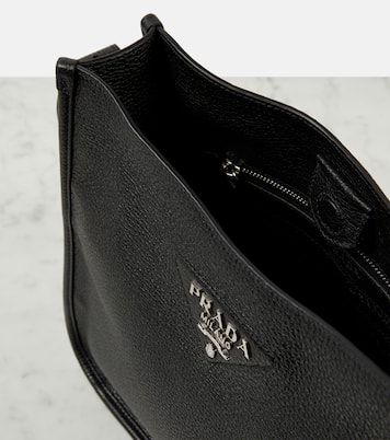 Borsa a spalla in pelle con logo | Prada