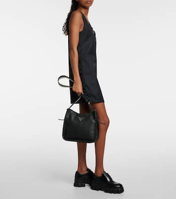 Borsa a spalla in pelle con logo | Prada