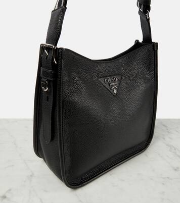 Borsa a spalla in pelle con logo | Prada