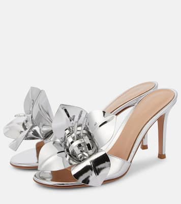 Lucilla floral-appliqué metallic leather mules | Gianvito Rossi