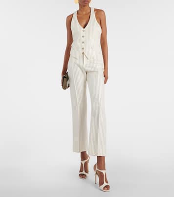 Wallis striped wool and silk-blend straight pants | Tom Ford
