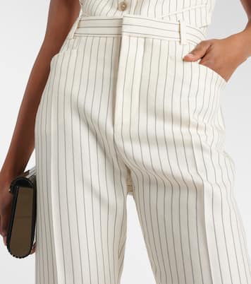 Wallis striped wool and silk-blend straight pants | Tom Ford