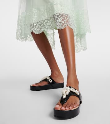 Sandali infradito in pelle con platform | Simone Rocha