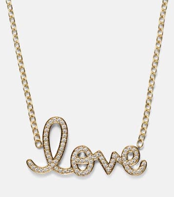 Love 14kt gold necklace with diamonds | Sydney Evan