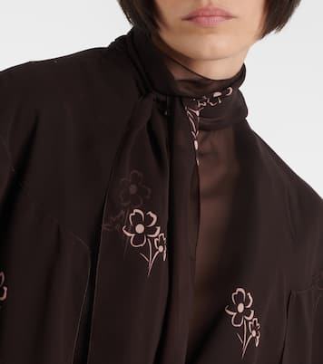 Top cropped in georgette con stampa | Prada