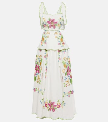 Abito midi Tropical Romance con ricamo | Farm Rio