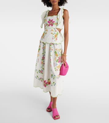 Abito midi Tropical Romance con ricamo | Farm Rio