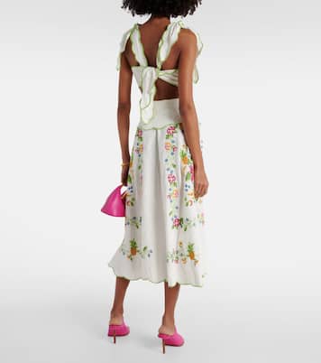 Abito midi Tropical Romance con ricamo | Farm Rio