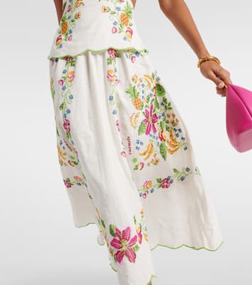 Abito midi Tropical Romance con ricamo | Farm Rio