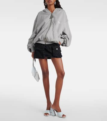 Mules Brigitte 95 de denim y piel | Amina Muaddi