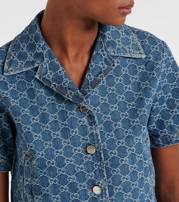 Top raccourci GG en jean | Gucci