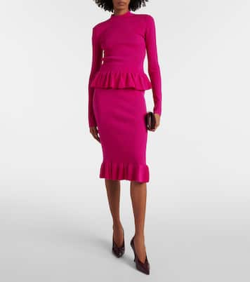 Jersey en mezcla de lana con volantes | Nina Ricci