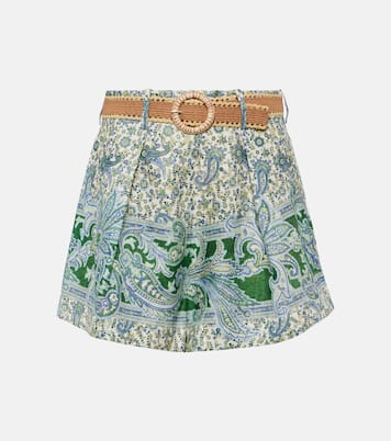 Shorts Ottie in lino con stampa paisley | Zimmermann