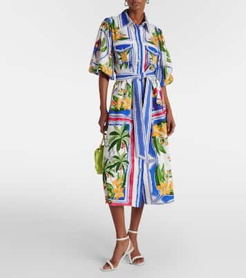 Tropical Destination cotton-blend shirt dress | Farm Rio