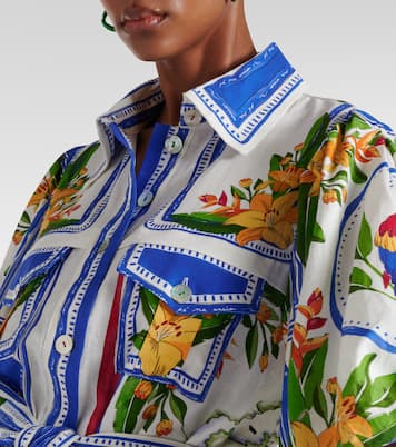 Tropical Destination cotton-blend shirt dress | Farm Rio