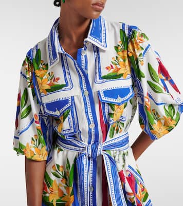 Tropical Destination cotton-blend shirt dress | Farm Rio
