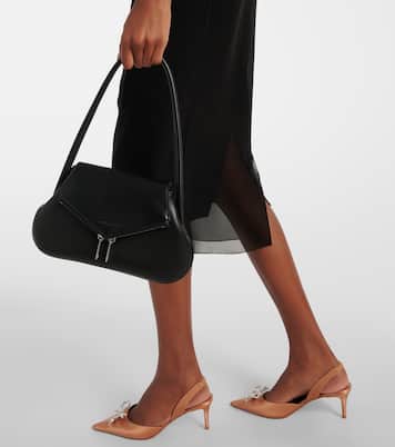 Schultertasche Gemini Flat aus Leder | Amina Muaddi