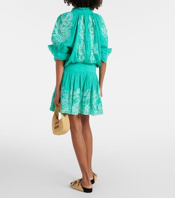 Colorblocked cotton minidress | Juliet Dunn