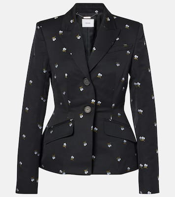 Blazer monopetto in lana vergine con ricamo | Erdem