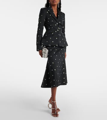 Blazer monopetto in lana vergine con ricamo | Erdem