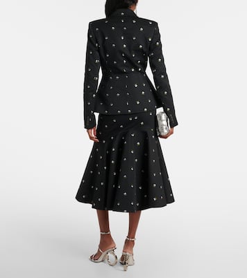 Blazer monopetto in lana vergine con ricamo | Erdem