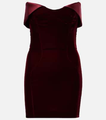 Bustier-Kleid aus Samt mit Satin | Mugler