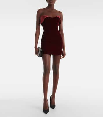 Bustier-Kleid aus Samt mit Satin | Mugler