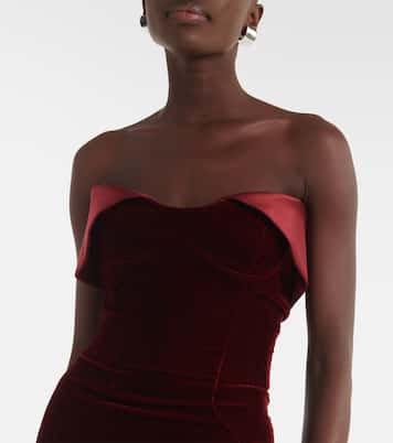 Bustier-Kleid aus Samt mit Satin | Mugler