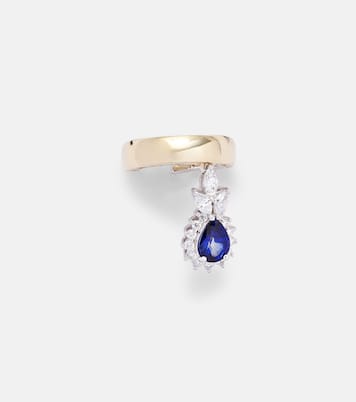 Bijou d'oreille Whisper Ear en or 18 ct, diamants et saphir | Yeprem