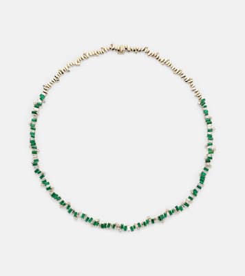 Collier Bold Burst en or 18 ct, diamants et émeraudes | Suzanne Kalan