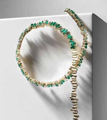 Collier Bold Burst en or 18 ct, diamants et émeraudes | Suzanne Kalan