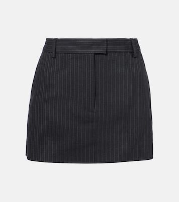 Minifalda de lana y algodón a rayas | Acne Studios